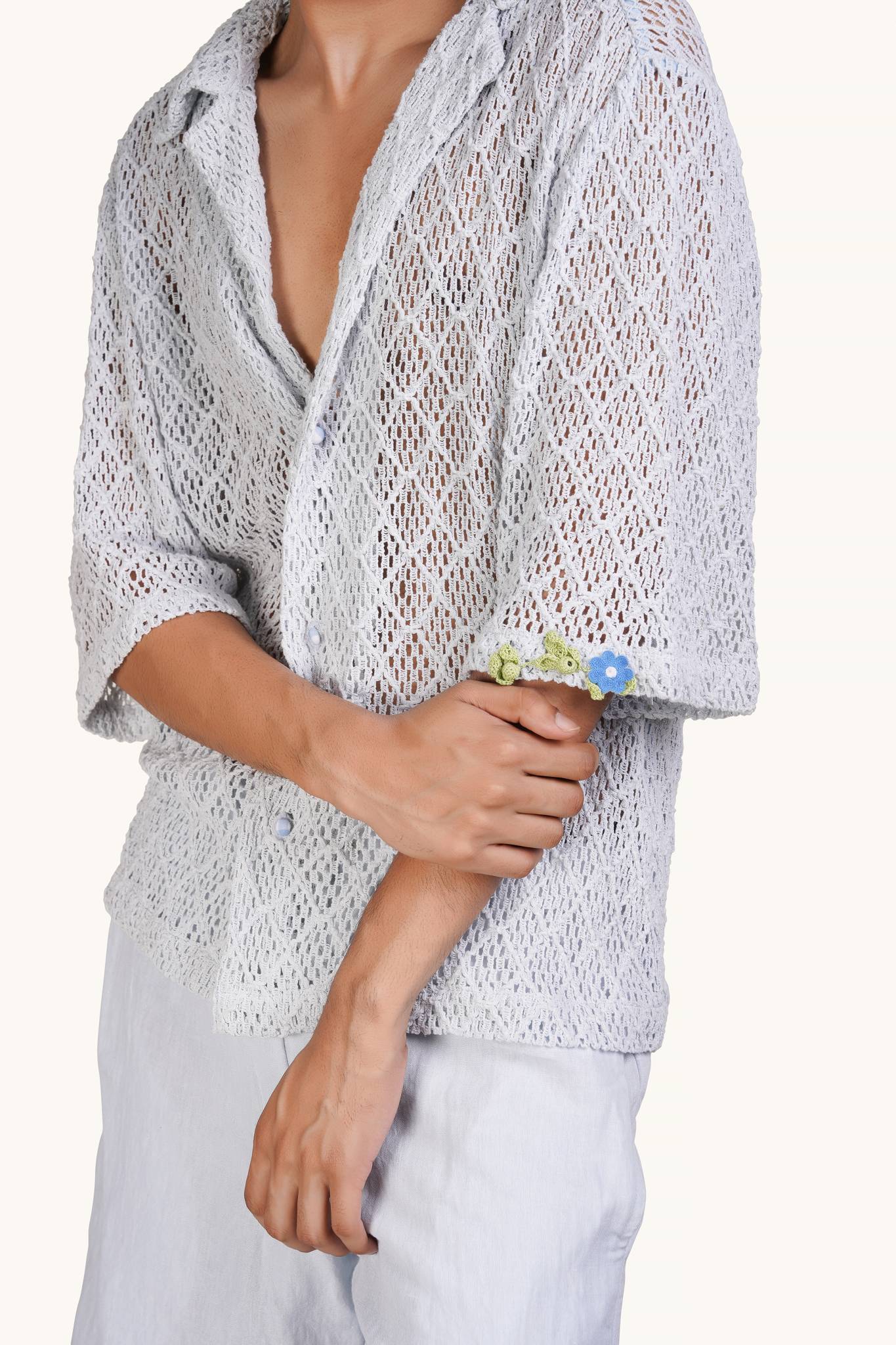 Lupine Cotton Knit Shirt for Men