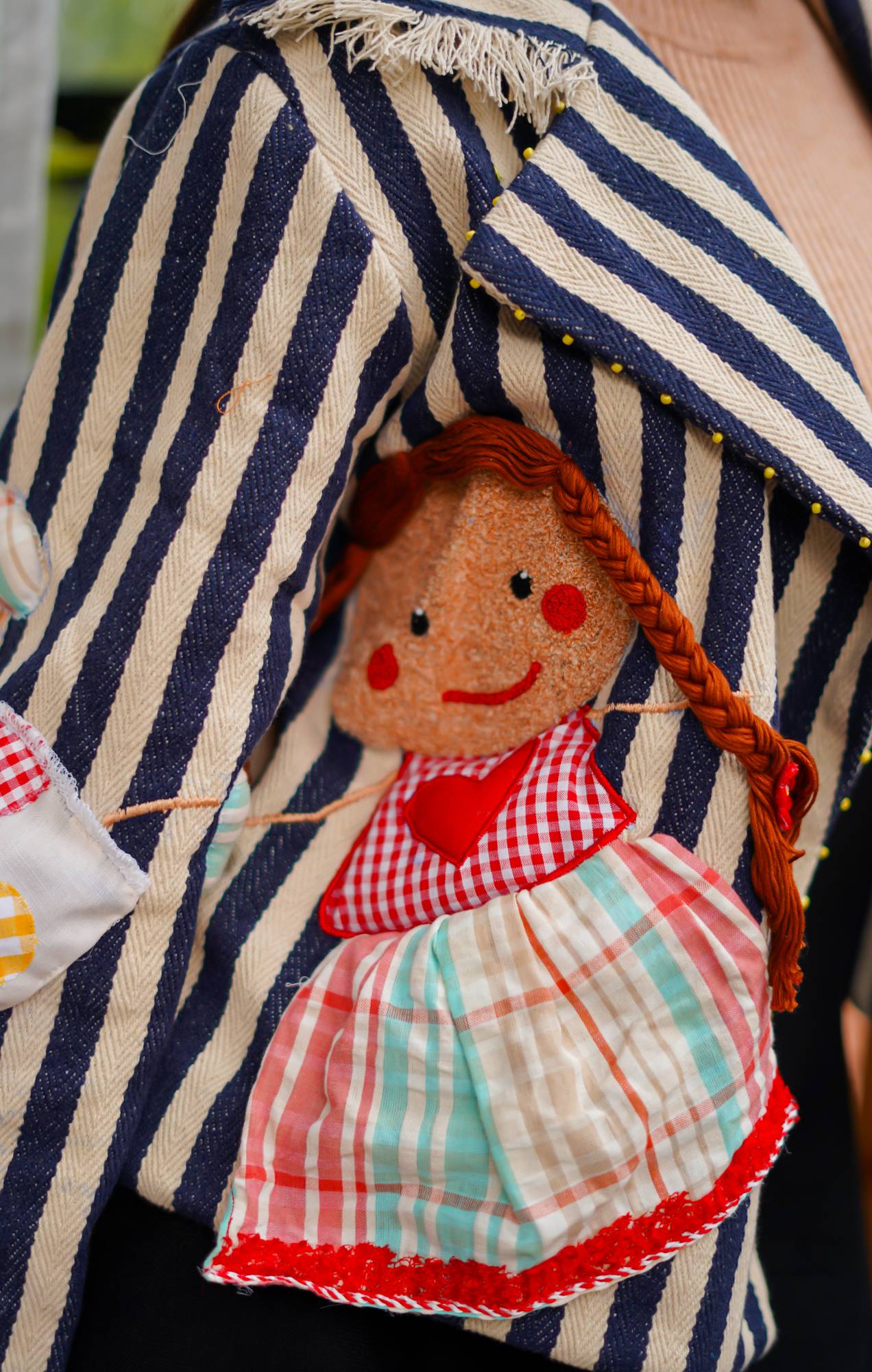 Doll Embroidery Dreams Handloom Stripes Jacket for Women