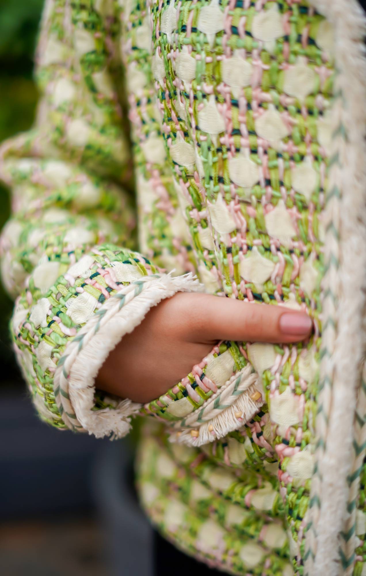 Tweed Jacket with Lace Detailing for Women