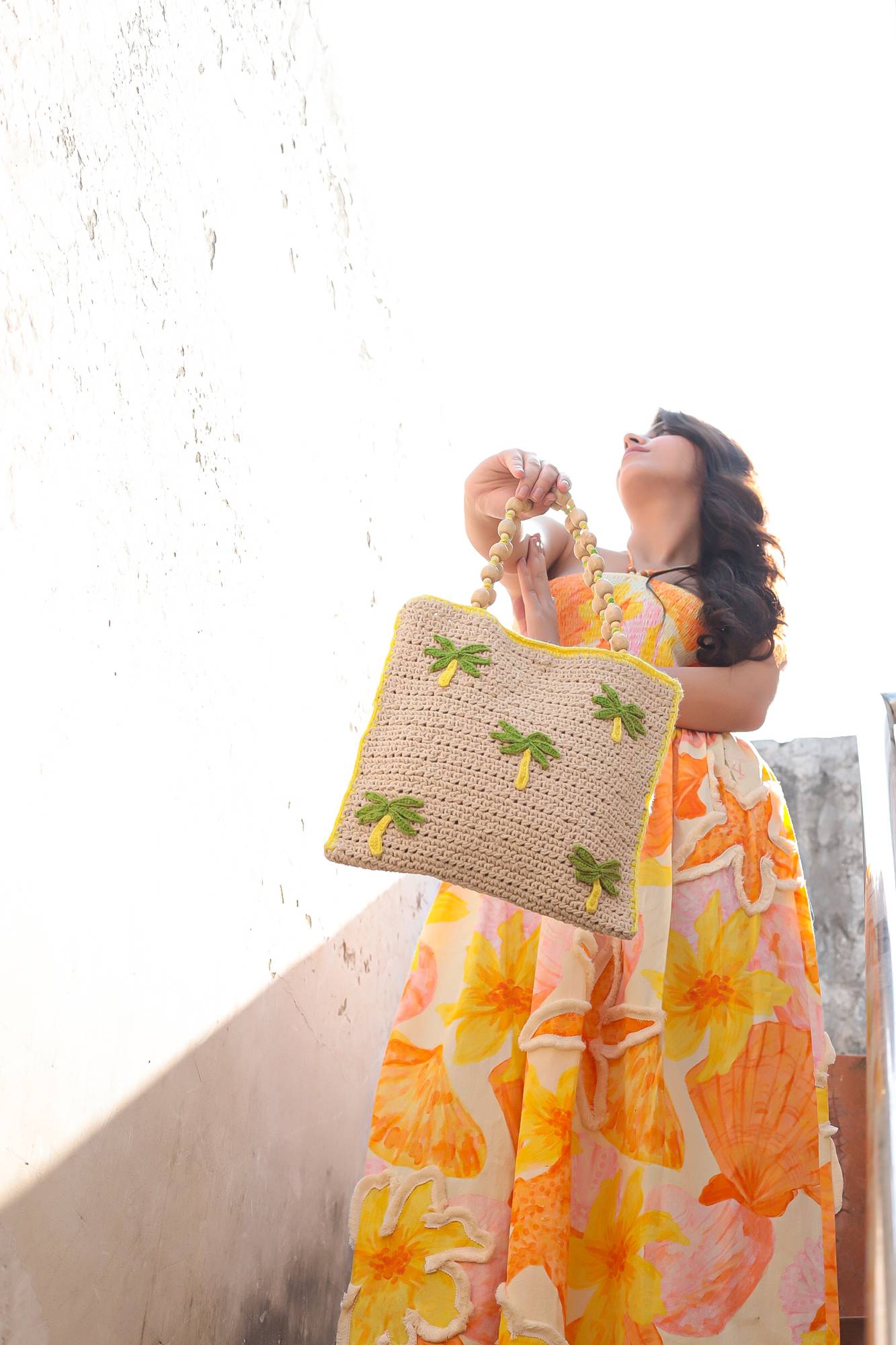 Palm Tree Macrame Hand Bag for Women