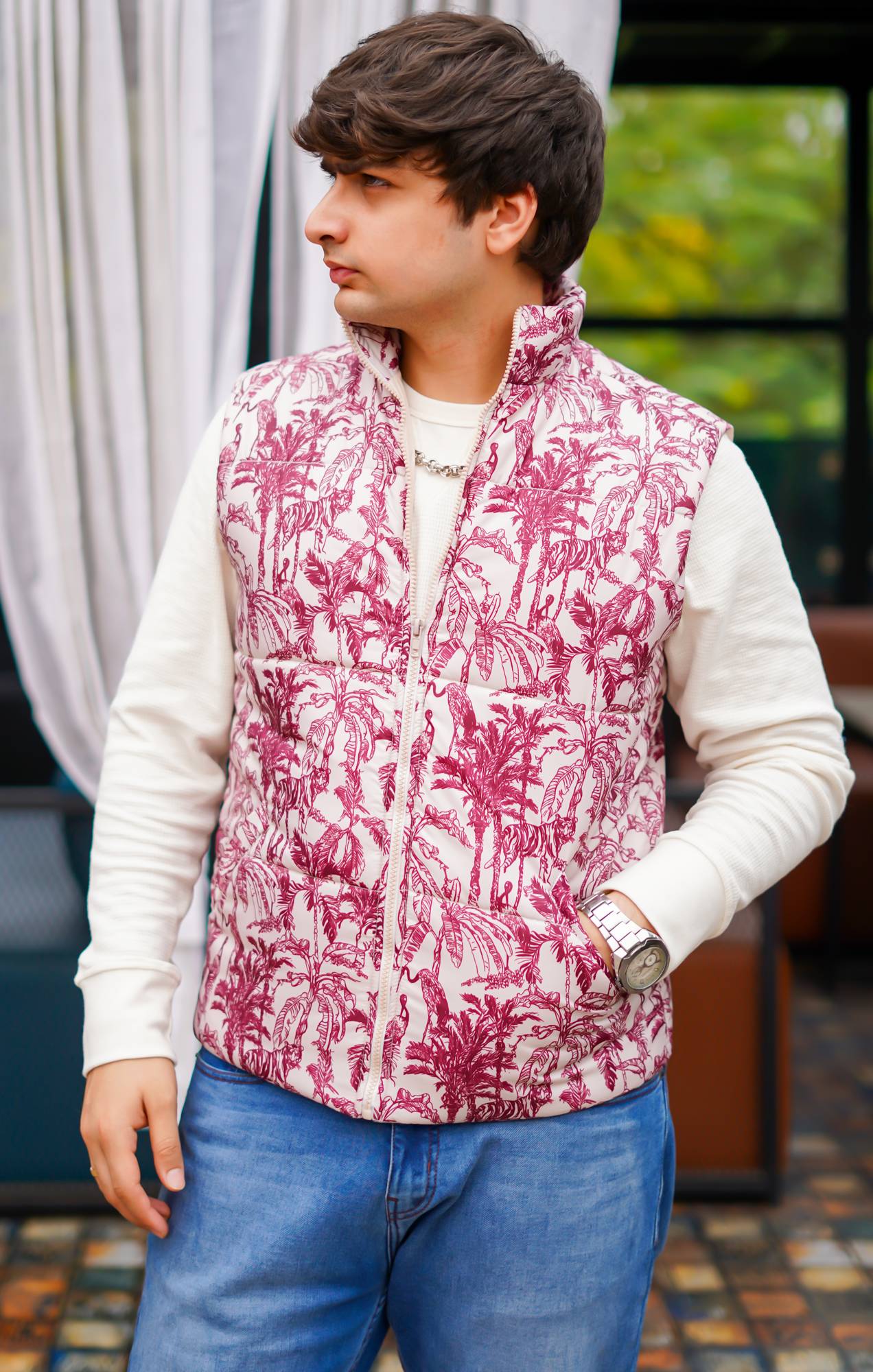 Toile Printed Taffeta Jacket for Men