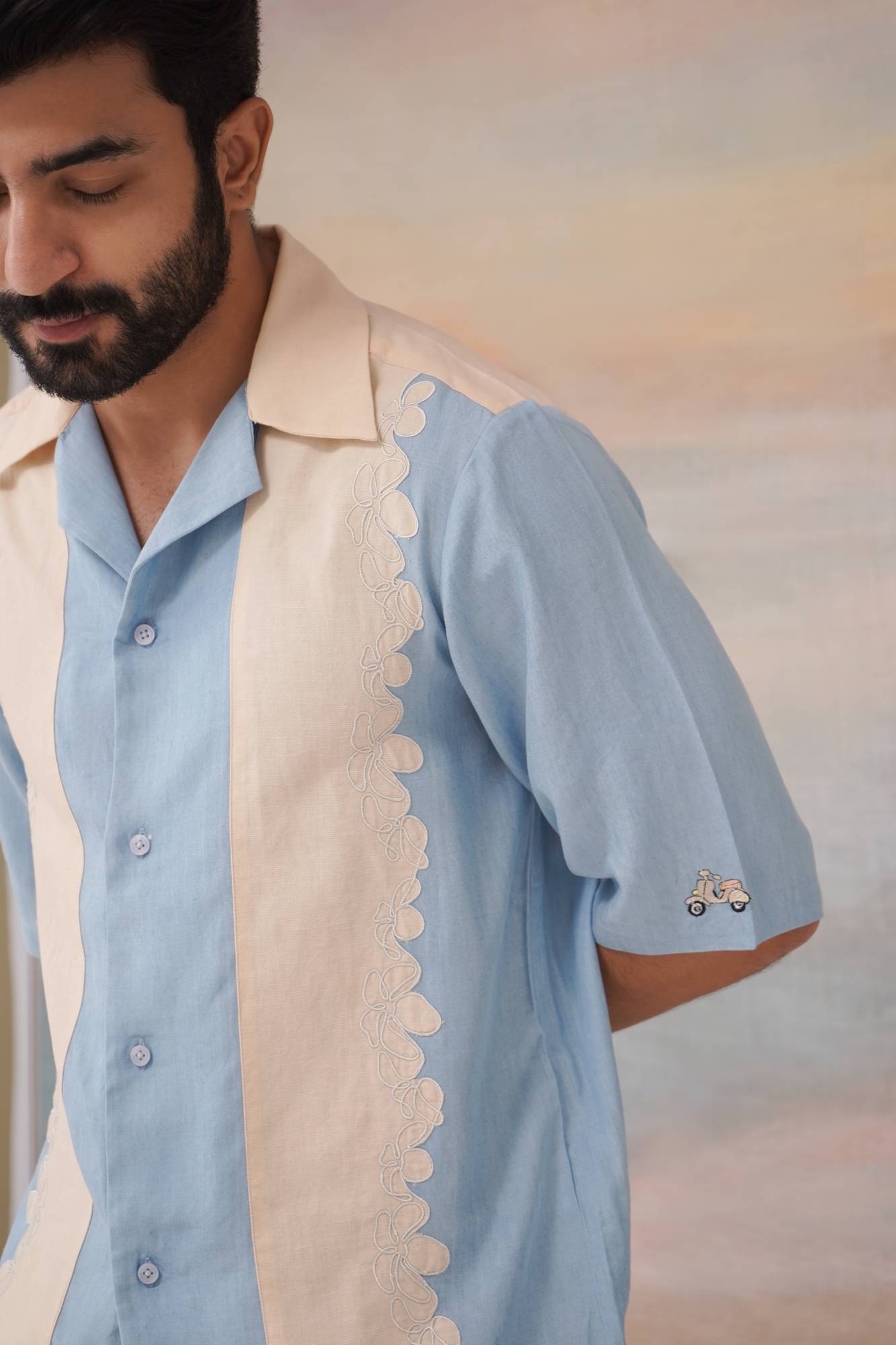 Velas Cotton Linen-Denim Shirt