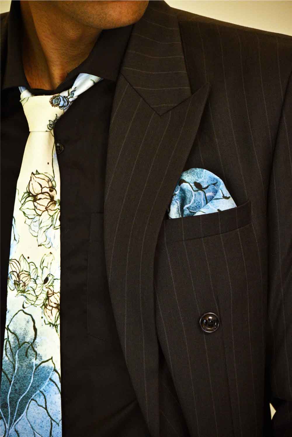 Blue Patio Pocket Square - Ted Ferde