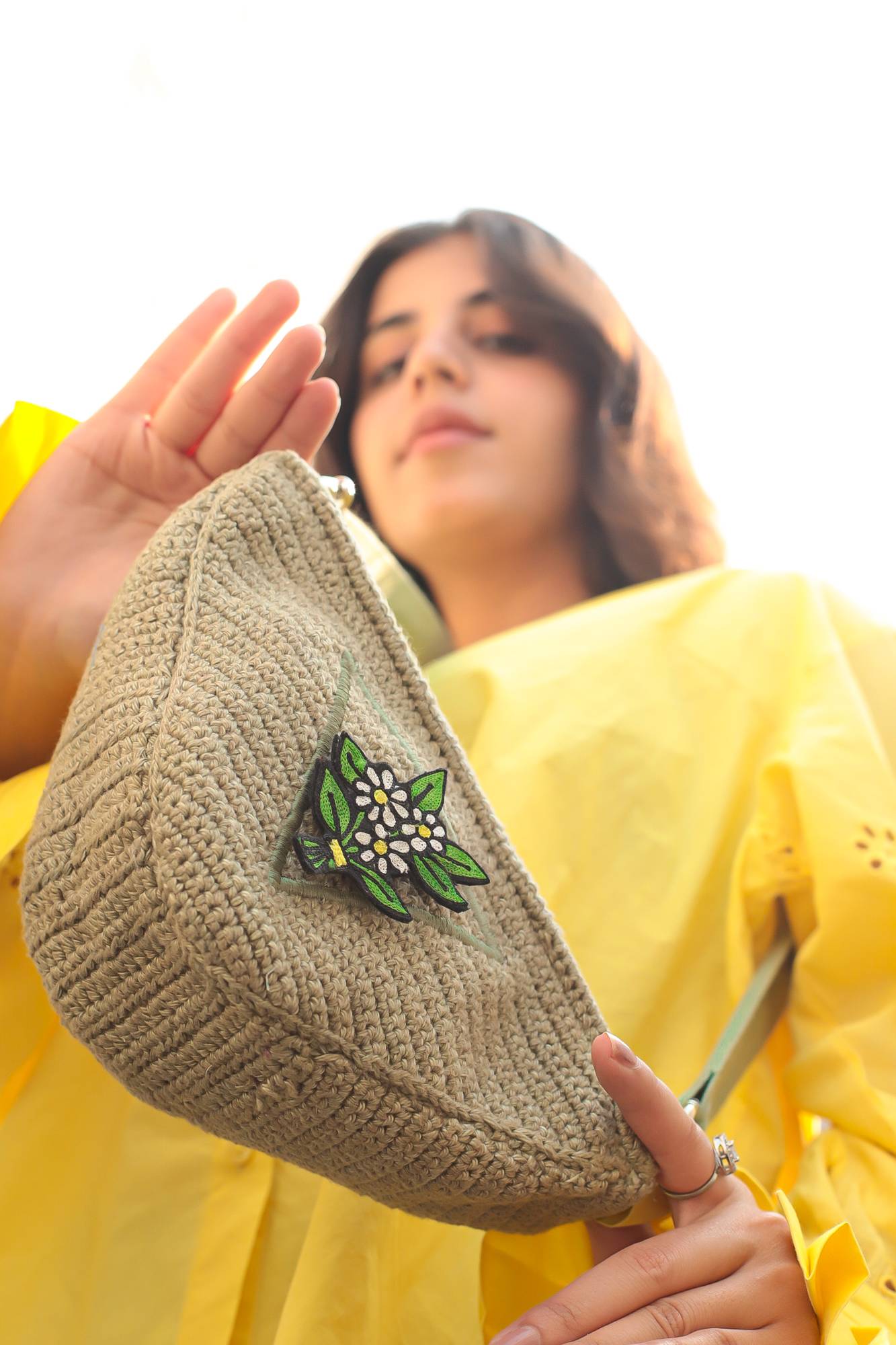 Handmade Crochet Sling Bag for Women