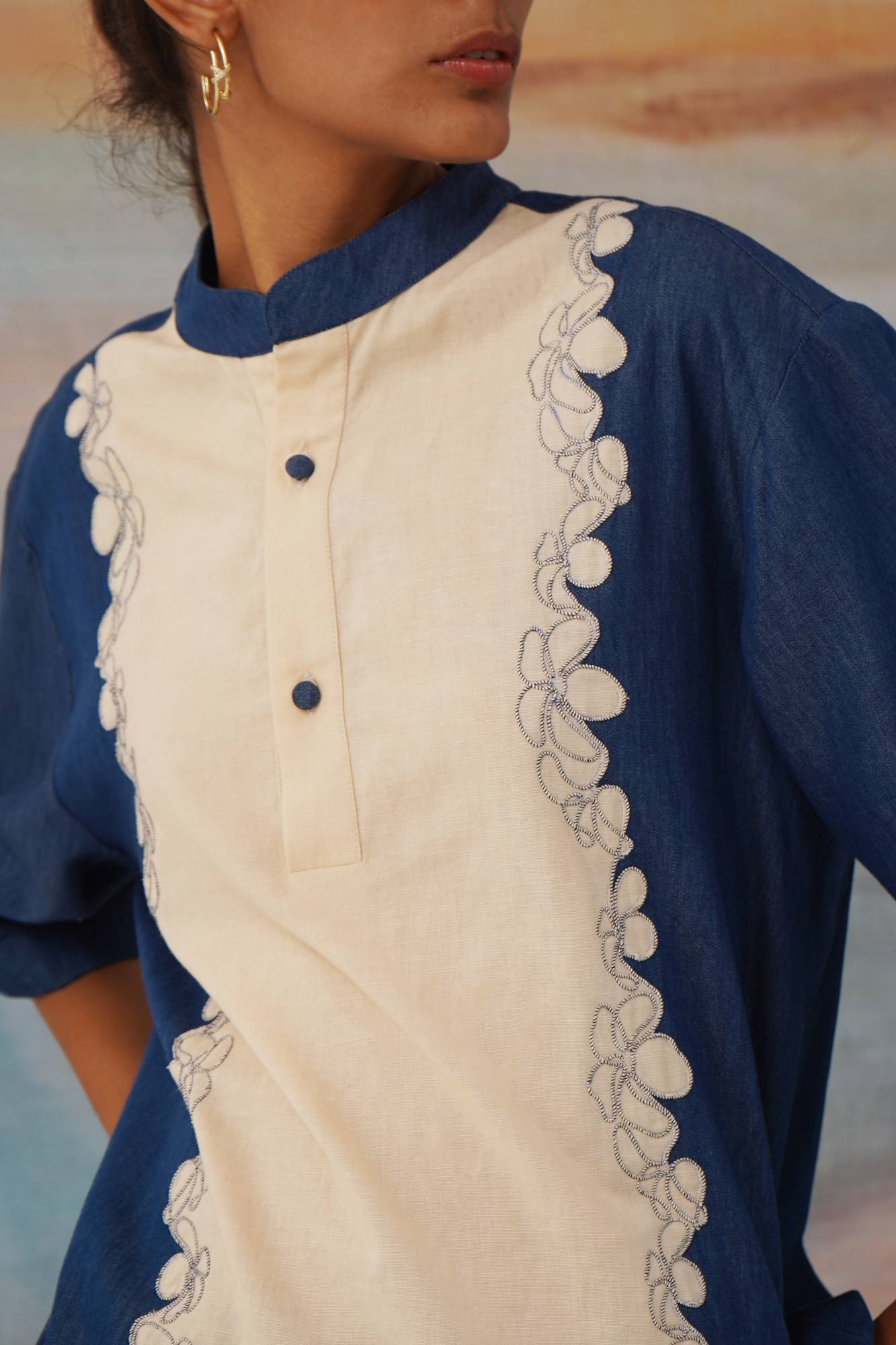 Nevis Cotton Linen-Denim T-shirt