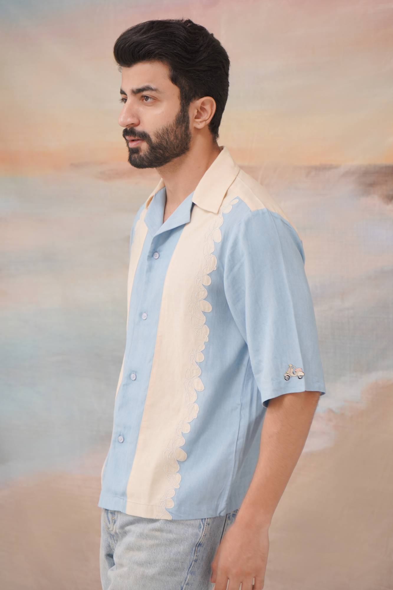 Velas Cotton Linen-Denim Shirt