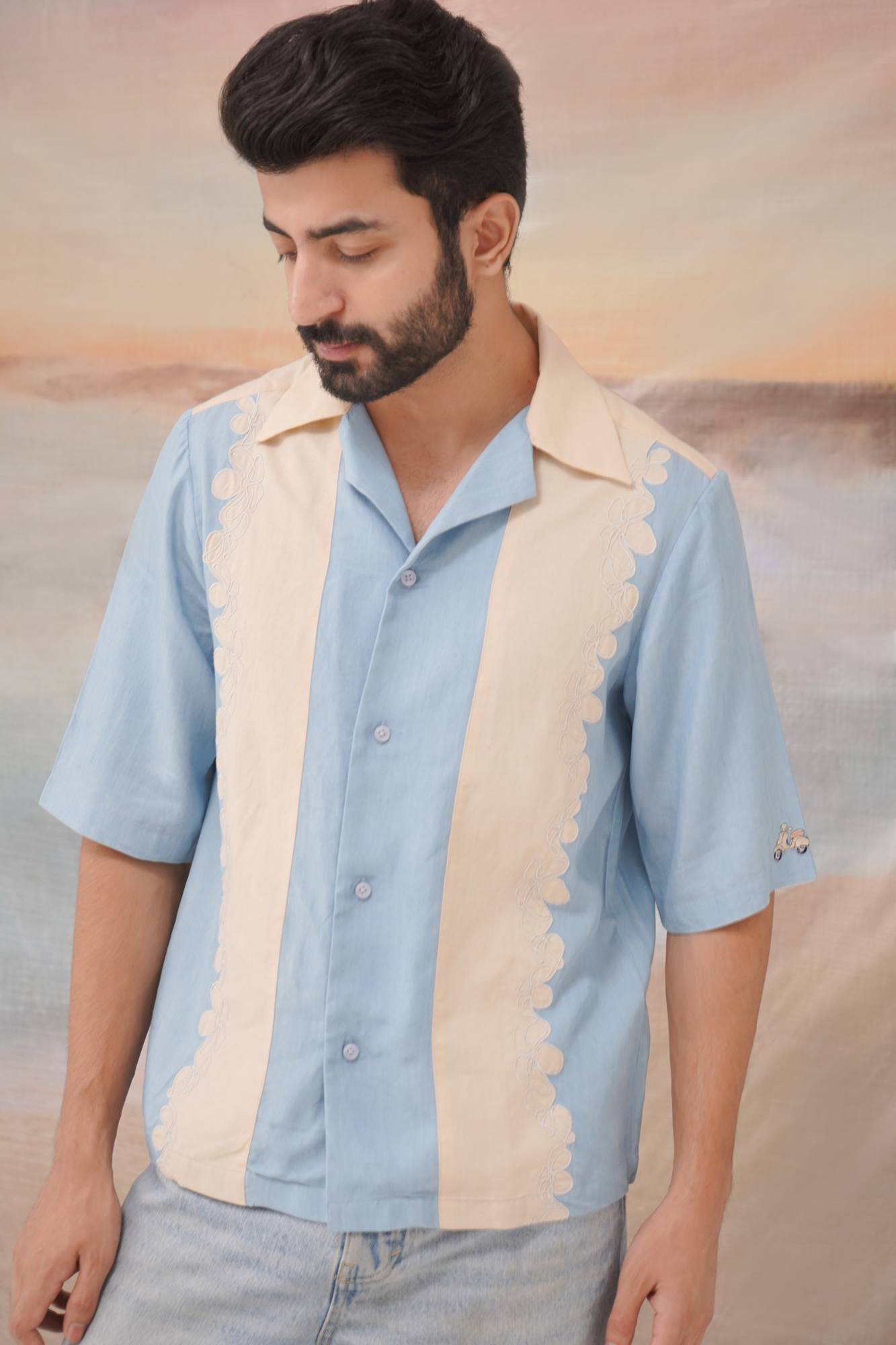 Velas Cotton Linen-Denim Shirt