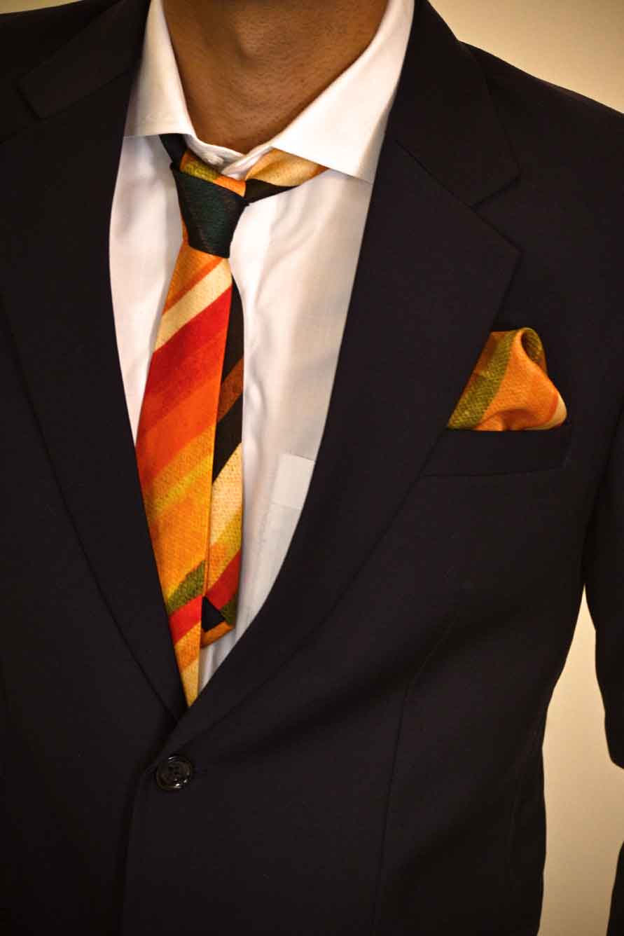 Calico Stripe Pocket Square - Ted Ferde