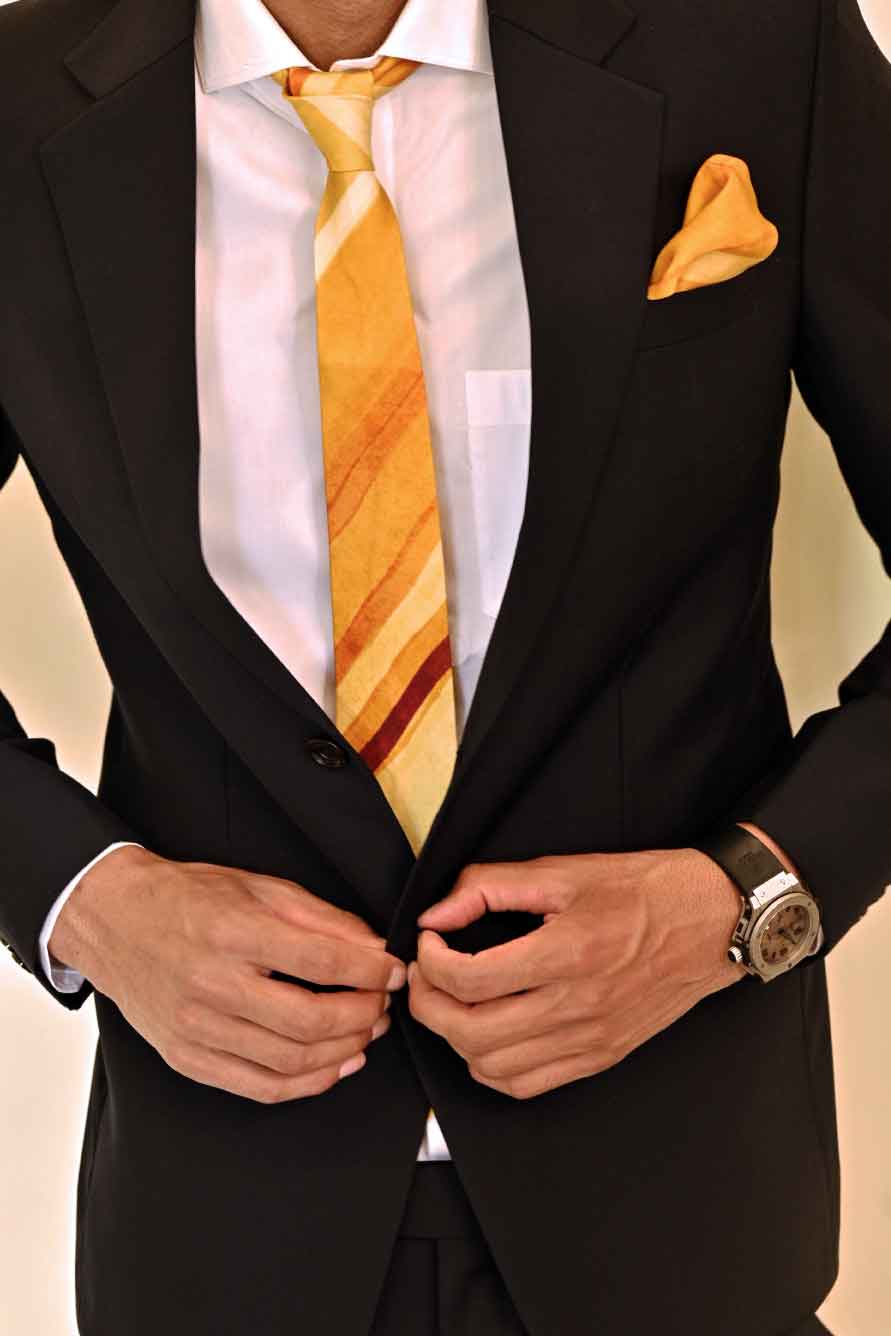 Crema Stripe Pocket Square - Ted Ferde